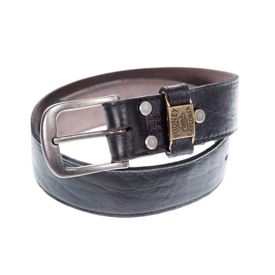 Black Buffalo Leather Belt