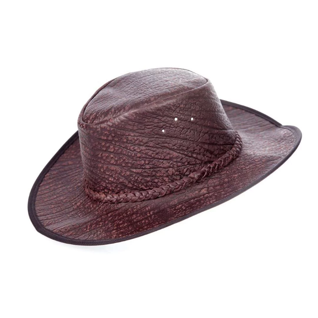 Buffalo Hat with Braid - Brown