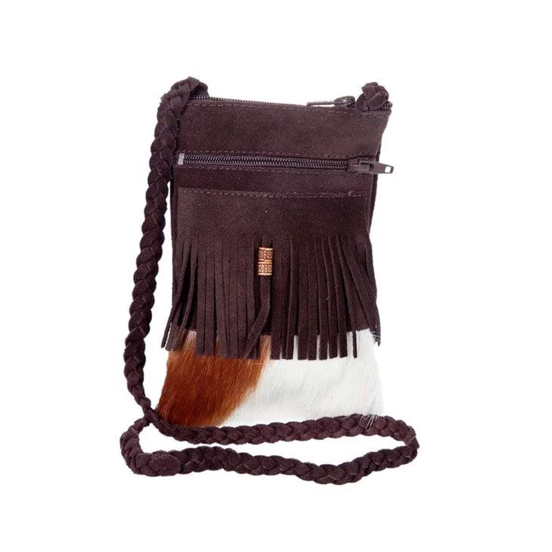 Suede and Genuine Springbuck with Bead Teenage "Hip" Frill Bag